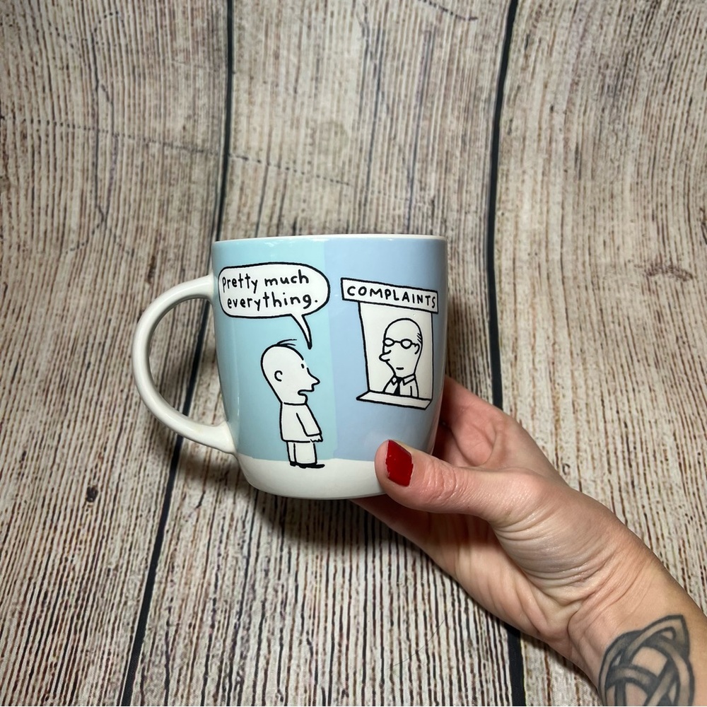 Open Road No Complaints Ceramic Coffee Mug Vintage Rare Funny Papers Novelty Cup